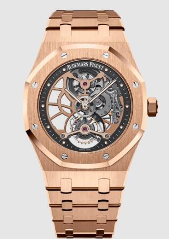 Audemars Piguet Royal Oak Ultra Thin Tourbillon Openworked Pink Gold Watch Replica 26518OR.OO.1220OR.01